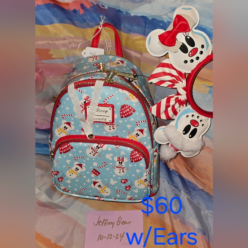 Loungefly Disney Christmas Mickey Ears Wallet and Bag Bundle
